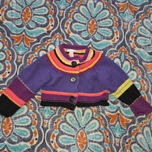 First Impressions Play Girls Colorblock Sweater Vintage Button Up Size 18Months